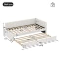 Miniatyrbillede 5 af 6: Hvid sovesofa 90*200cm, lamelseng, sengelampe, multifunktionsudtræksseng, USB og Type-C, uden madras