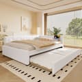 Miniatyrbillede 5 af 6: Hvid sovesofa 140*200cm, lamelseng, sengelampe, multifunktions Murphy seng, USB og Type-C, uden madras