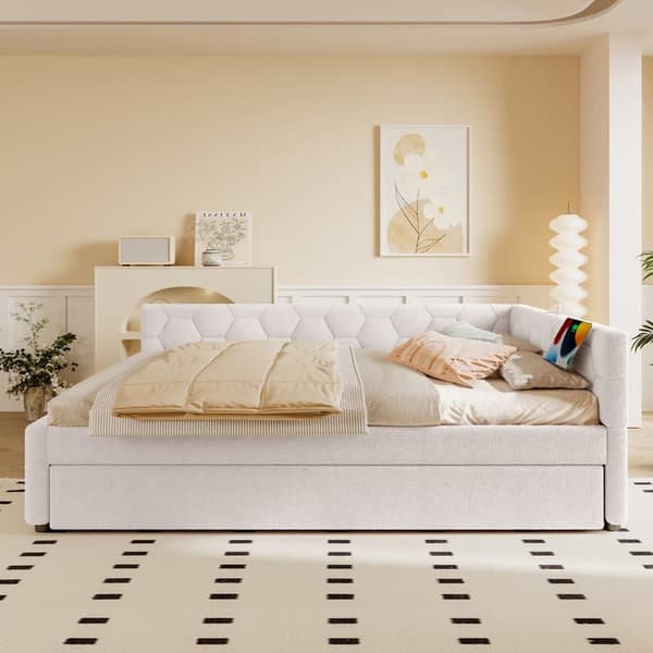 Hvid sovesofa 140*200cm, lamelseng, sengelampe, multifunktions Murphy seng, USB og Type-C, uden madras
