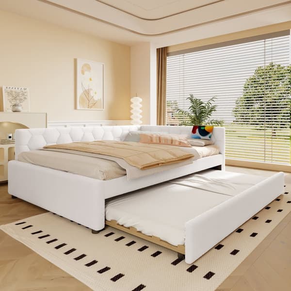 Hvid sovesofa 140*200cm, lamelseng, sengelampe, multifunktions Murphy seng, USB og Type-C, uden madras