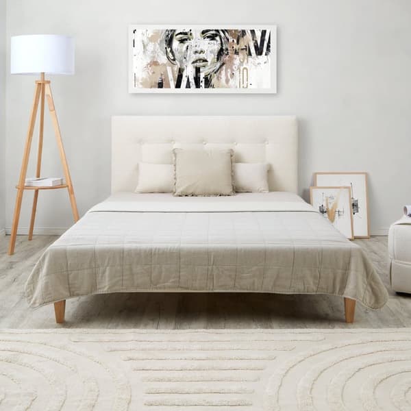 Kahden hengen sänky, 140x200 cm, Beige