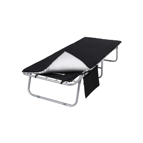 Campsäng med underlägg svart