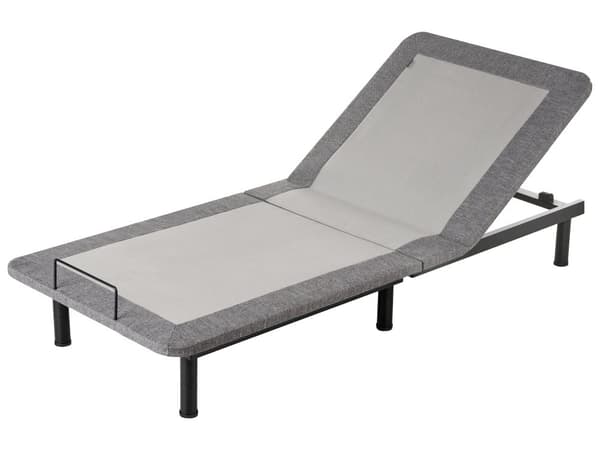 Justerbar Elektrisk Sengebunn Grått Jern Polyester 80 x 200 cm Fjernkontroll Inkludert 4 Ben Høyder