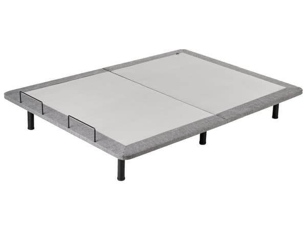 Justerbar Elektrisk Sengebunn Grått Jern Polyester 140 x 200 cm Fjernkontroll Inkludert 4 Ben Høyder