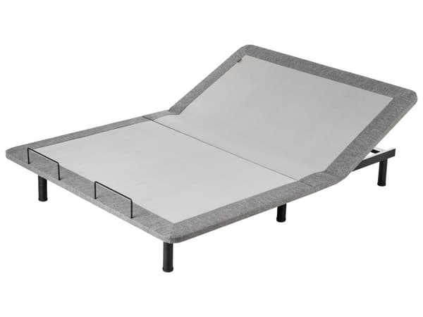 Justerbar Elektrisk Sengebunn Grått Jern Polyester 140 x 200 cm Fjernkontroll Inkludert 4 Ben Høyder