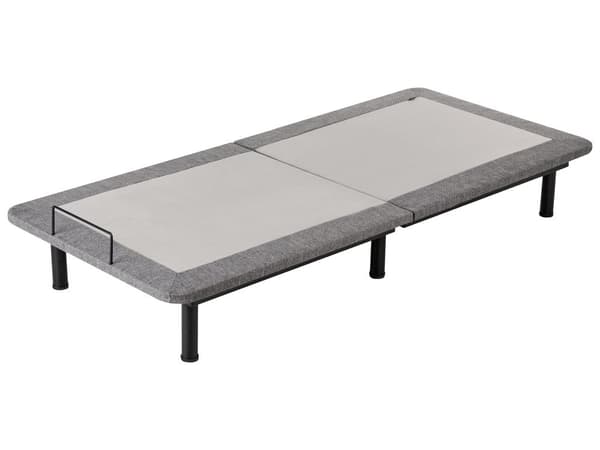Justerbar Elektrisk Sengebunn Grått Jern Polyester 90 x 200 cm Fjernkontroll Inkludert 4 Ben Høyder