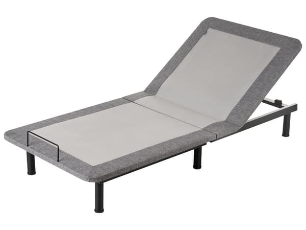Justerbar Elektrisk Sengebunn Grått Jern Polyester 90 x 200 cm Fjernkontroll Inkludert 4 Ben Høyder