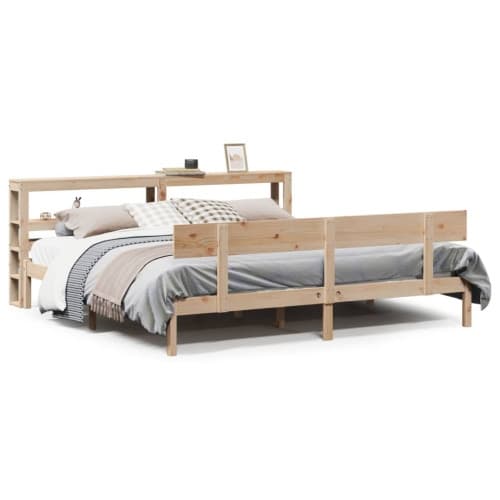 Sängram utan madrass 200x200 cm massiv furu