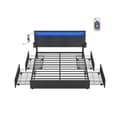 Miniatyrbillede 1 af 7: Rootz Double Bed Frame - LED BED RAMM - Opbevaringssengsramme - Integreret opladningsstation - 210 x 167 x 88,3 cm - Skifer Gray/Matt Black
