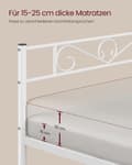 Pikkukuva 4 / 7: Rootz Metal Bed Frame - Yksinkertainen kokoonpano - tukeva sänky - jauhepäällysteinen metalli - Matt White Finish - 208 cm x 91,8 cm x 86,4 cm