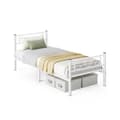 Pikkukuva 1 / 7: Rootz Metal Bed Frame - Yksinkertainen kokoonpano - tukeva sänky - jauhepäällysteinen metalli - Matt White Finish - 208 cm x 91,8 cm x 86,4 cm