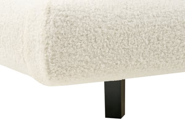 Sengeramme Off-White Boucle Polstring Tuftet Sengegavl Spaltegulv 180 x 200 cm Metallben Moderne Design