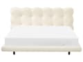 Miniatyrbilde 7 av 11: Sengeramme Off-White Boucle Polstring Tuftet Sengegavl Spaltegulv 160 x 200 cm Metallben Moderne Design