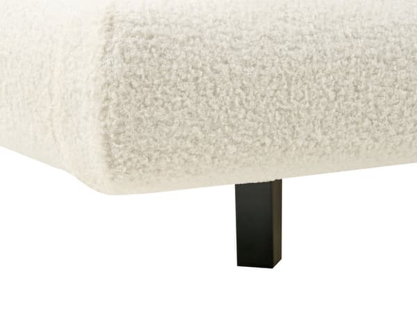 Sengeramme Off-White Boucle Polstring Tuftet Sengegavl Spaltegulv 160 x 200 cm Metallben Moderne Design