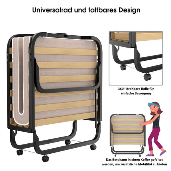 Foldeseng, 200x90x41 cm, Beige