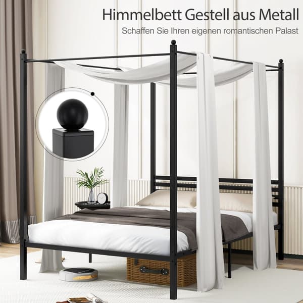 Himmelssengestel, 208x146x190 cm, Sort