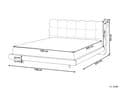 Miniatyrbilde 3 av 11: Dobbeltseng Beige Stoff 180 x 200 cm Sengegavl Lamellbunn Metallben Moderne design Sengeramme Soverom