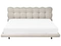 Miniatyrbilde 5 av 11: Dobbeltseng Beige Stoff 180 x 200 cm Sengegavl Lamellbunn Metallben Moderne design Sengeramme Soverom