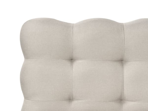 Dobbeltseng Beige Stoff 180 x 200 cm Sengegavl Lamellbunn Metallben Moderne design Sengeramme Soverom