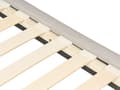 Miniatyrbilde 8 av 11: Dobbeltseng Beige Stoff 180 x 200 cm Sengegavl Lamellbunn Metallben Moderne design Sengeramme Soverom