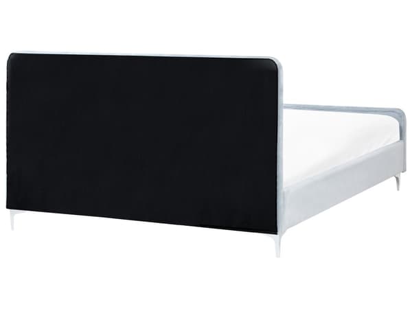 Dobbeltseng Lyseblå Fløyel 160 x 200 cm Sengegavl Metallben Moderne design Sengeramme Soverom