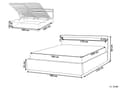 Miniatyrbilde 3 av 11: Dobbeltseng Beige Stoff 180 x 200 cm Flerfarget LED-lys Oppbevaringsrom Sengegavl Lamellbunn Sengeramme Soverom