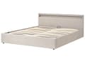 Miniatyrbilde 5 av 11: Dobbeltseng Beige Stoff 180 x 200 cm Flerfarget LED-lys Oppbevaringsrom Sengegavl Lamellbunn Sengeramme Soverom