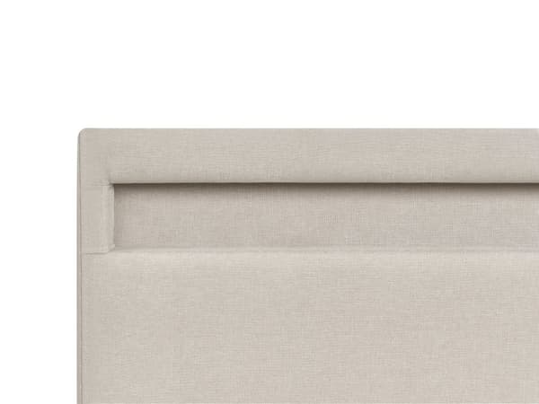 Dobbeltseng Beige Stoff 180 x 200 cm Flerfarget LED-lys Oppbevaringsrom Sengegavl Lamellbunn Sengeramme Soverom