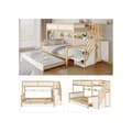 Miniatyrbild 6 av 6: Sängöversäng, furu + MDF, vit + naturlig, 90x200 &amp; 90x190 &amp; 120*200 cm