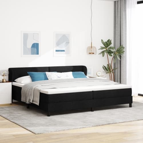 Resårsäng med madrass 200x200 cm svart tyg
