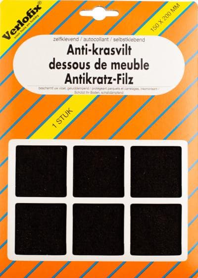 klippt ut filt självhäftande 150 x 200 mm brun