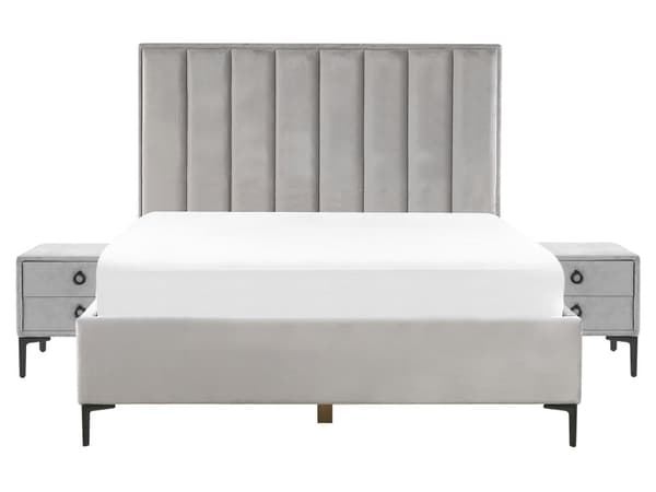Møbelsett til soverommet 160 x 200 cm grå SEZANNE