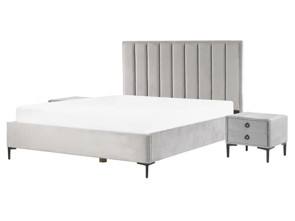 Møbelsett til soverommet 160 x 200 cm grå SEZANNE