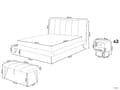Miniatyrbilde 3 av 8: Soveromssett Hvit 160 x 200 cm Seng 2 Nattbord Sengebenk Moderne sengegavl