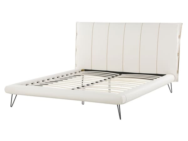 Soveromssett Hvit 160 x 200 cm Seng 2 Nattbord Sengebenk Moderne sengegavl