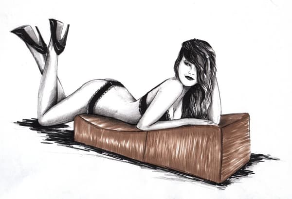 Sex sofa sammenklappelig sort & rød