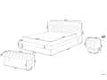 Miniatyrbilde 3 av 8: Soveromssett Beige Imitert skinn 4 deler Seng 160 x 200 cm 2 nattbord 1 benk Dekorativ sengegavl Moderne design Soverom