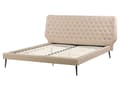 Miniatyrbilde 5 av 8: Soveromssett Beige Imitert skinn 4 deler Seng 160 x 200 cm 2 nattbord 1 benk Dekorativ sengegavl Moderne design Soverom