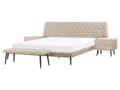 Miniatyrbilde 1 av 8: Soveromssett Beige Imitert skinn 4 deler Seng 160 x 200 cm 2 nattbord 1 benk Dekorativ sengegavl Moderne design Soverom