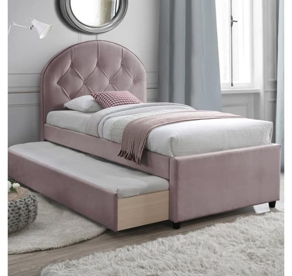 Sänky LARA 90x205cm kahdella patjalla HARMONY UNO, mauve rose