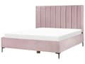 Miniatyrbilde 6 av 11: Soveromssett Rosa Fløyel 180 x 200 cm Seng med oppbevaring 2 nattbord med skuffer