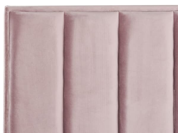 Soveromssett Rosa Fløyel 180 x 200 cm Seng med oppbevaring 2 nattbord med skuffer