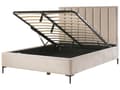 Miniatyrbilde 7 av 11: Soveromssett Taupe Fløyel 160 x 200 cm Seng med oppbevaring 2 nattbord med skuffer