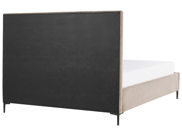 Soveromssett Taupe Fløyel 180 x 200 cm Seng med oppbevaring 2 nattbord med skuffer
