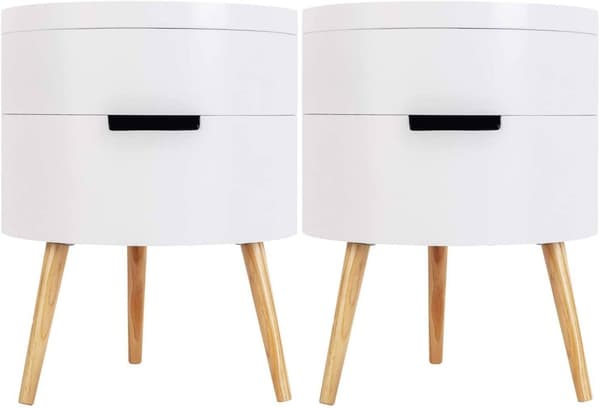 Rootz Scandinavian Rundt sengebord - Natbord - Opbevaringsbord - Rigelig opbevaring - Chic Design - Holdbar konstruktion - 38cm x 49cm x 38cm