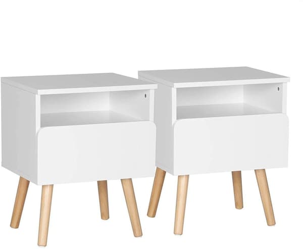 Rootz Modern Sängbord - Nattduksbord - Sidobord - Kompakt design - Effektiv förvaring - Hållbar konstruktion - 40 cm x 50 cm x 33,5 cm