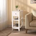 Miniatyrbillede 3 af 7: Rootz White Natbord - Sengebord - Opbevaringsskab - Ridsefast, let at rengøre, pladsbesparende - 45cm x 66cm x 28cm