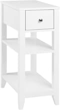 Miniatyrbillede 2 af 7: Rootz White Natbord - Sengebord - Opbevaringsskab - Ridsefast, let at rengøre, pladsbesparende - 45cm x 66cm x 28cm
