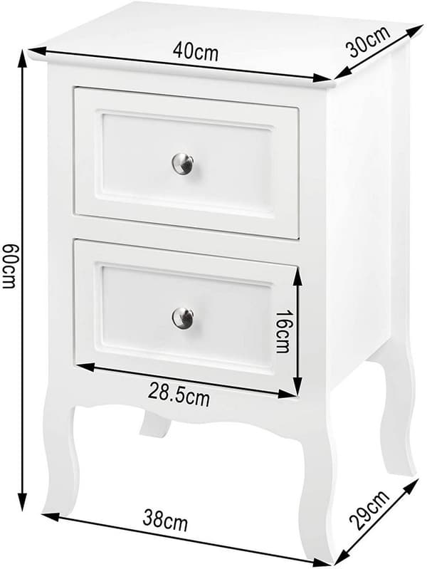 Rootz White Moderni yöpöytä - Yöpöytä - Säilytyskaappi - Runsaasti säilytystilaa - Tyylikäs muotoilu - Kestävä rakenne - 40 cm x 60 cm x 30 cm