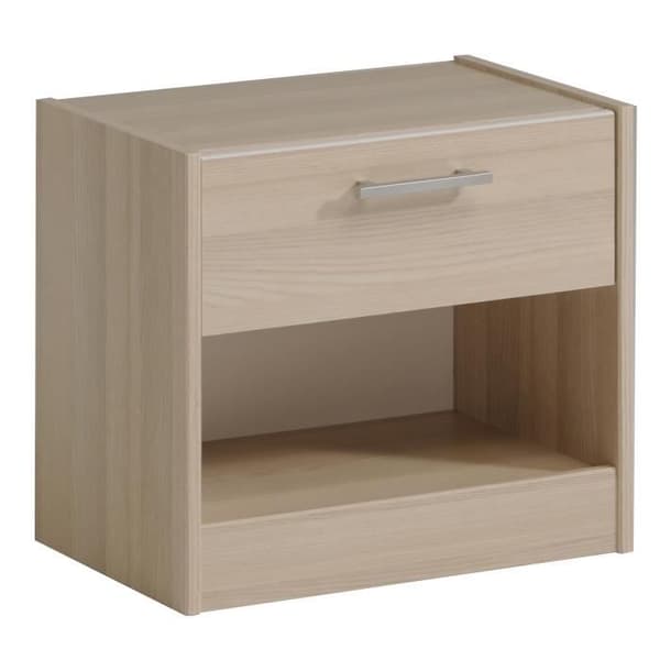 PARISOT Komplett barnrum i modern stil med ljus akacia och vit dekor - B 90 x L 190 cm - CHARLEMAGNE